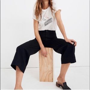 Madewell Emmett Wide Leg Crop Pants Size 25 Black